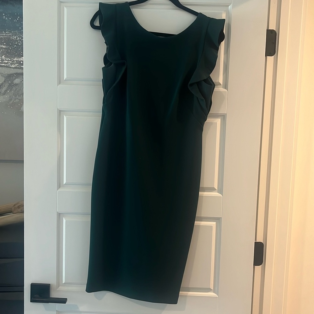🔴5 for $25- Calvin Klein Forrest Green sheath dress 4